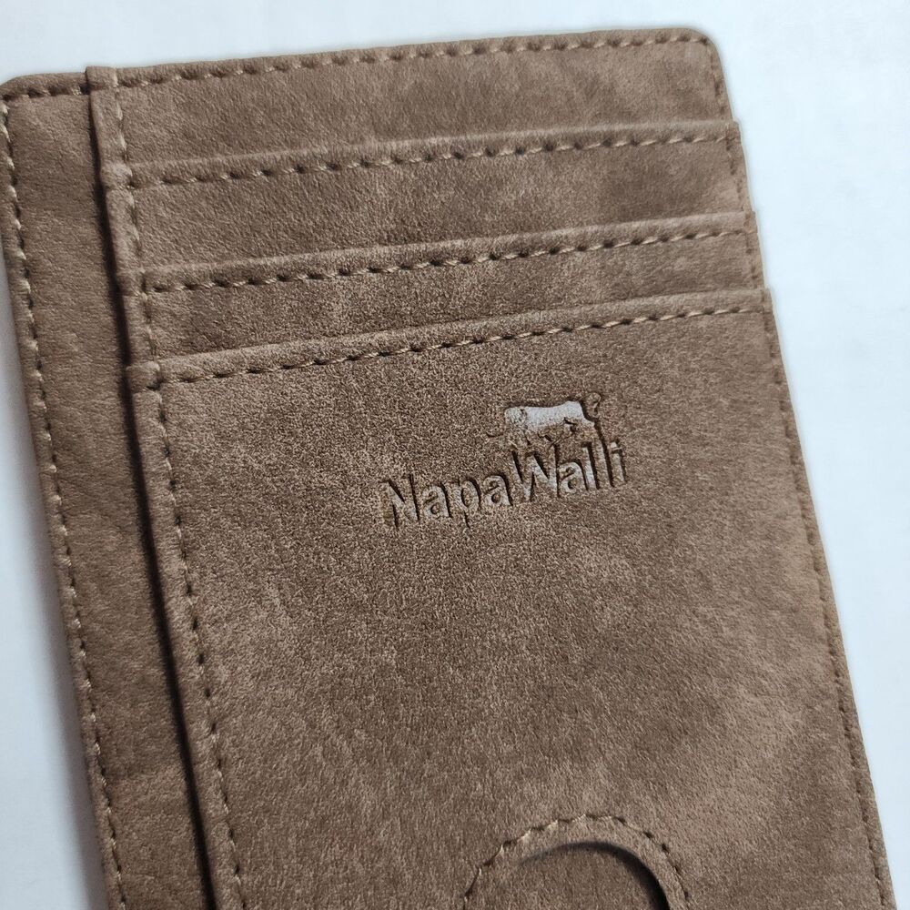 RFID Blocking Brown Sandy Card Holder Case - Picture 3 of 3